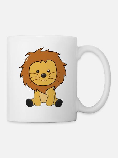 Löwe süße Tiere für Kinder König der Löwen - Tasse - Weiß