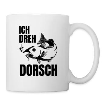 Ich Dreh Dorsch Angler Fischer Hobby Angeln - Tasse - Weiß - Rechts