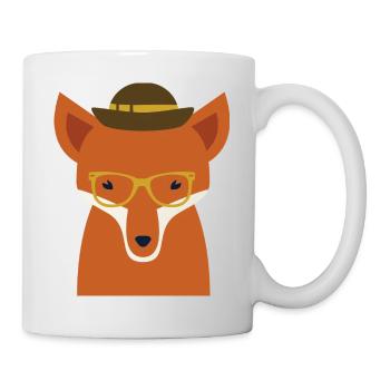 hipster fox - Mug - white - Right