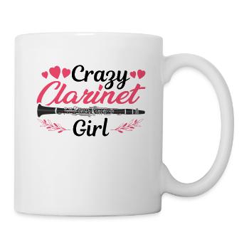 Crazy Clarinet Girl Klarinette Klarinettist - Tasse - Weiß - Rechts