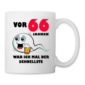66. Geburtstag lustig 66.Ehrentag 66. Jubiläum - Tasse - Weiß - Rechts