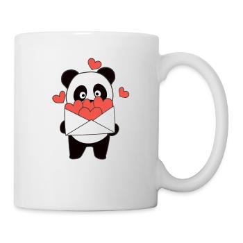 Panda pour la Saint-Valentin doux animaux avec des cœurs - Mug blanc - blanc - Droite