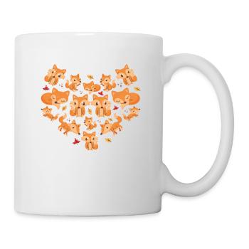 Renards en forme de cœur, renard doux pour les femmes - Mug blanc - blanc - Droite