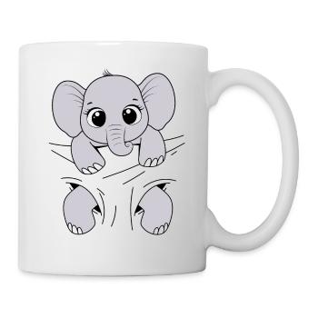 Baby Elefant Tier Elefantenbaby tragen Babyelefant - Tasse - Weiß - Rechts