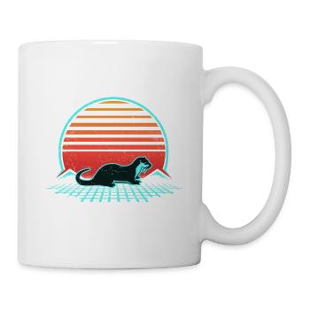 Otter Retro Vintage 80er Jahre Cool Style Tierliebhaber - Tasse - Weiß - Rechts