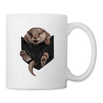 Sea Otter TShirt Men Women Funny Sea Mammal Pocket - Mug - white - Right