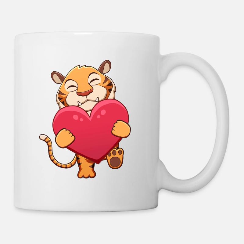 Tigre avec cœur - Mug blanc - blanc
