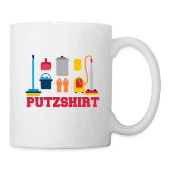 Offizielles Putzshirt Sauber machen aufräumen - Tasse - Weiß - Rechts