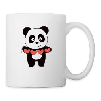 Panda pour la Saint-Valentin doux animaux avec des cœurs - Mug blanc - blanc - Droite