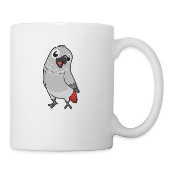 Kawaii Graupapagei - Tasse - Weiß - Rechts