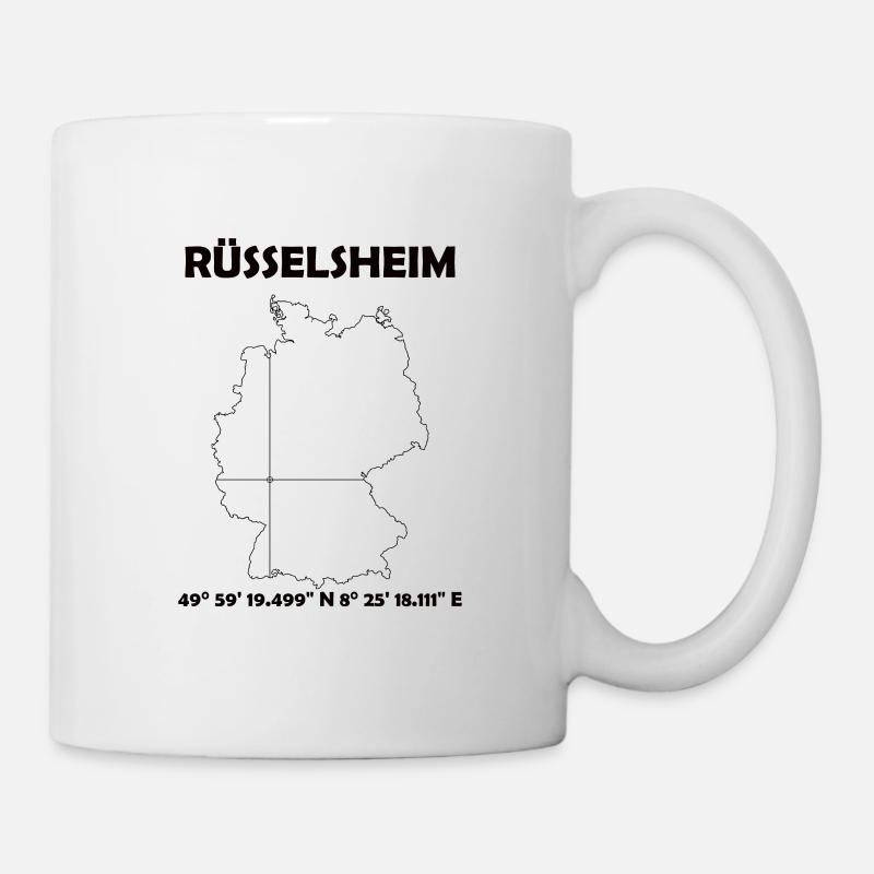 Rüsselsheim am Main Karte - Tasse - Weiß