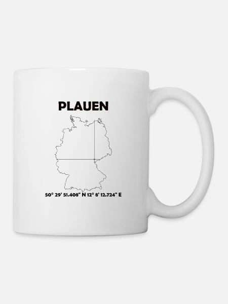 Plauen Karte - Tasse - Weiß