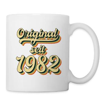 Baujahr 1982 lustig 40 Geburtstag Geschenkidee - Tasse - Weiß - Rechts