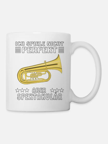 TUBA ICH SPIELE NICHT PERFEKT ABER SPEKTAKULÄR - Tasse - Weiß