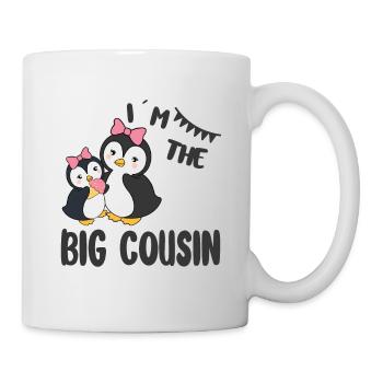 Große Cousine 2026 Pinguin Ich werde große Cousine - Tasse - Weiß - Rechts