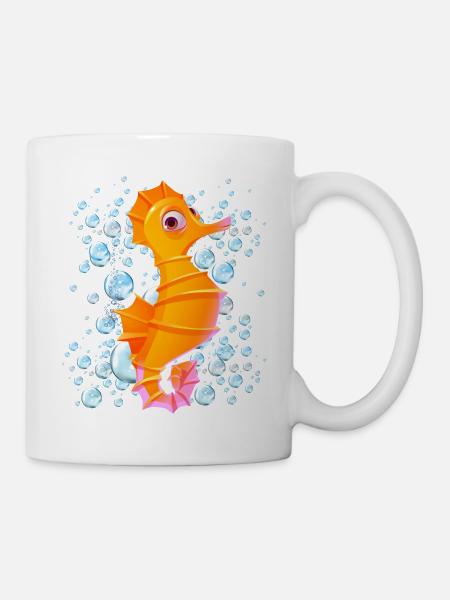 Seepferdchenblasen - Tasse - Weiß