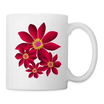Fleur, rose, fleurs, floral, prairie fleurie, floral - Mug blanc - blanc - Droite