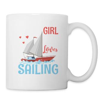 Juste une fille qui aime la voile - Mug blanc - blanc - Droite