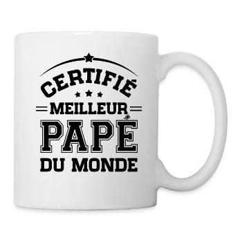 Cadeau Grand-Père Certifié meilleur Papé du Monde - Mug blanc - blanc - Droite