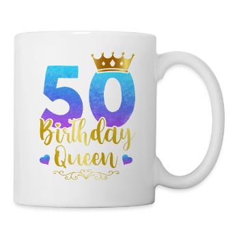 Ladies Birthday Queen 50th Birthday 50 Years Born - Mug - white - Right
