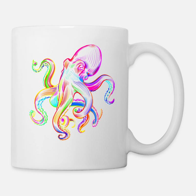 Oktopus Oktopusse lustige bunte - Tasse - Weiß