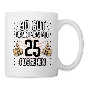 Baujahr 1996 lustig 25 Geburtstag Geschenkidee - Tasse - Weiß - Rechts