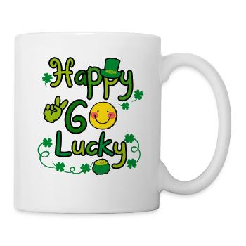 Happy Go Lucky Leprechaun Hat Smiley - Tasse - Weiß - Rechts
