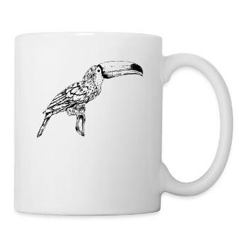 Dessin de contour - Toucan - Mug blanc - blanc - Droite