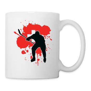 Schweiz Flagge Hockey - Eishockey - Tasse - Weiß - Rechts