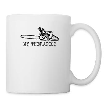 Chainsaw Therapist Lumberjack Tree Climber Humor - Mug - white - Right