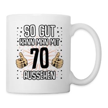 Baujahr 1951 lustig 70 Geburtstag Geschenkidee - Tasse - Weiß - Rechts