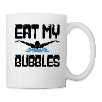 Funny Swimming Swimmer Eat My Bubbles Swim Ges - Mug - white - Right