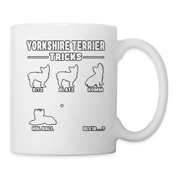 Witziges Hundehalter Yorkshire Terrier Tricks - Tasse - Weiß - Rechts