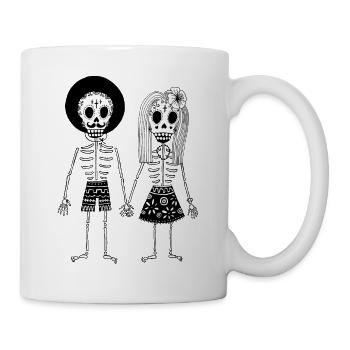 Mexique Skull Skeleton Paire De Death Festival Squelettes - Mug blanc - blanc - Droite