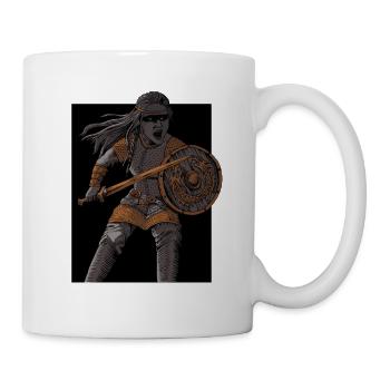 Schildmaid plonge dans la bataille - Mug blanc - blanc - Droite