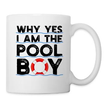 Funny Schwimmen Schwimmer Yes I Am The Pool Boy Ge - Tasse - Weiß - Rechts
