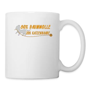 Lustiges süßes Katzen Design 80% 20% - Tasse - Weiß - Rechts