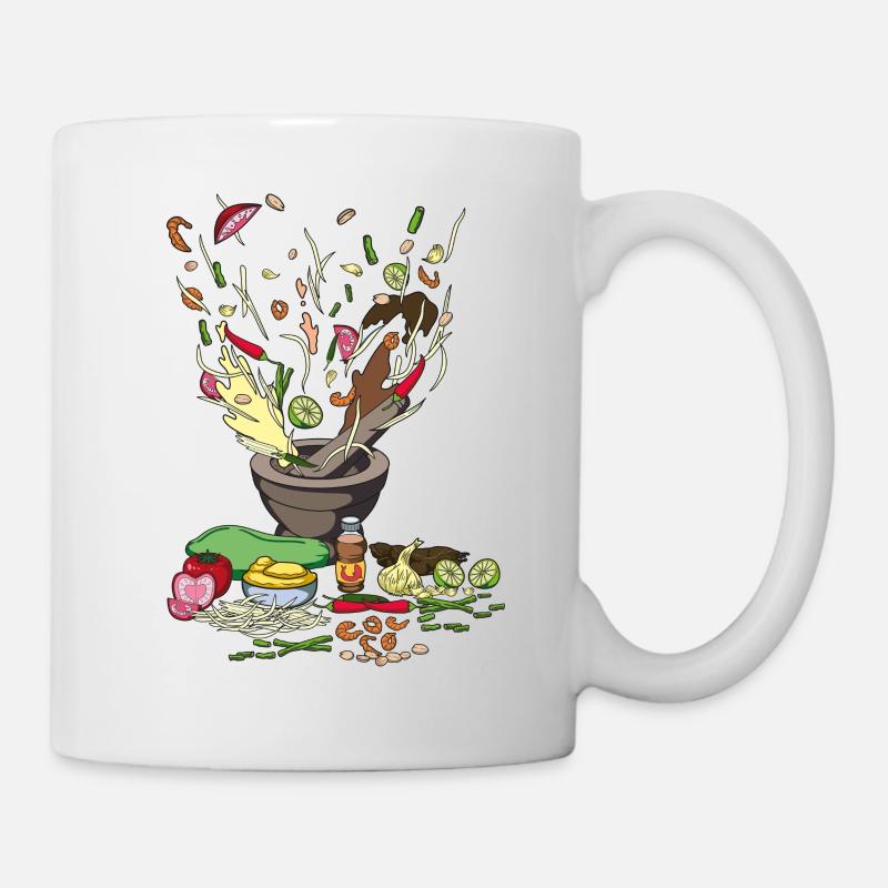 Salade de papaye Marché thaïlandais de la nourriture Thaïlande - Mug blanc - blanc