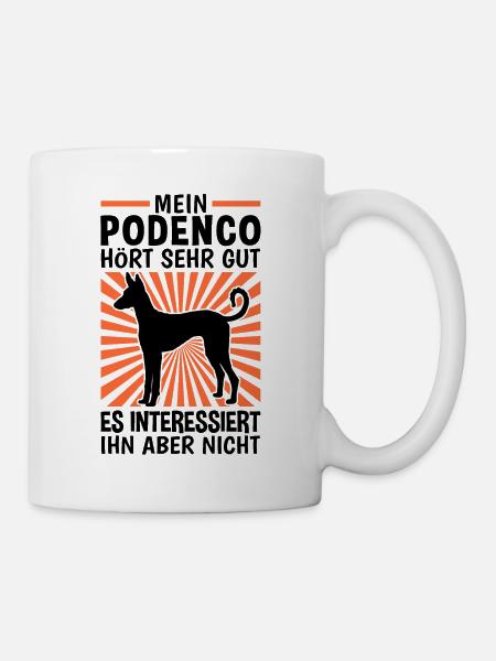 Podenco Ibicenco hört gut Ibizan Hound - Tasse - Weiß