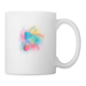 Badminton Shuttlecock Spieler Schläger Ball Sport - Tasse - Weiß - Rechts