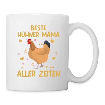 Beste Hühner Mama aller Zeiten - Tasse - Weiß - Rechts