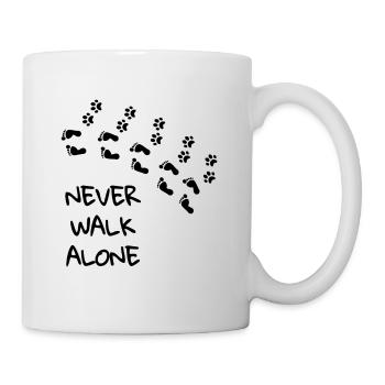 Ne marche jamais seul - empreinte de chien cadeau - Mug blanc - blanc - Droite