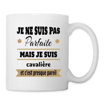 Cadeau pas parfaite mais cavalière cheval - Mug blanc - blanc - Droite