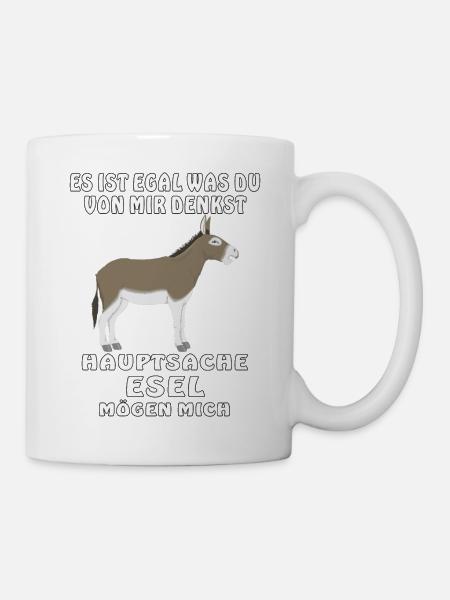 ES IST EGAL WAS DU VON MIR DENKST HAUPTSACHE E - Tasse - Weiß