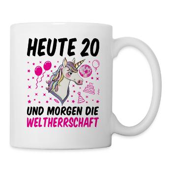 20 Geburtstag Mädchen Geschenk lustig 20. Ehrentag - Tasse - Weiß - Rechts