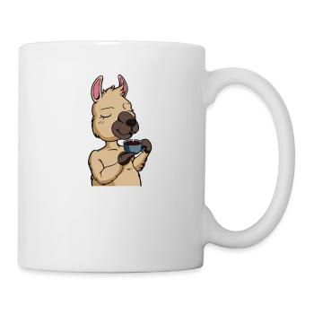Lama drinks coffee - coffee drinker - Mug - white - Right
