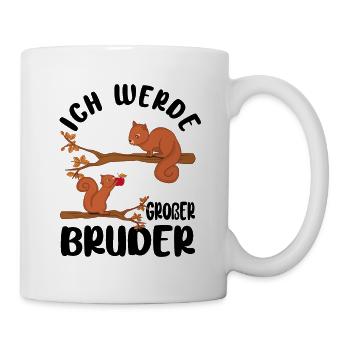 Ich werde Großer Bruder Eichhörnchen Brüder - Tasse - Weiß - Rechts