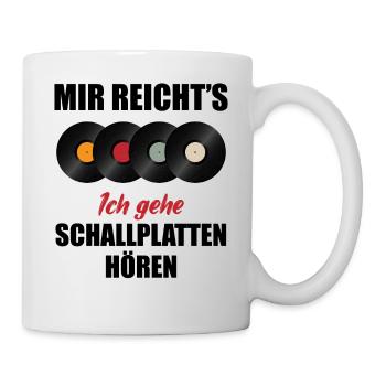 Schallplatte Vinyl Plattenspieler DJ Geschenk - Tasse - Weiß - Rechts