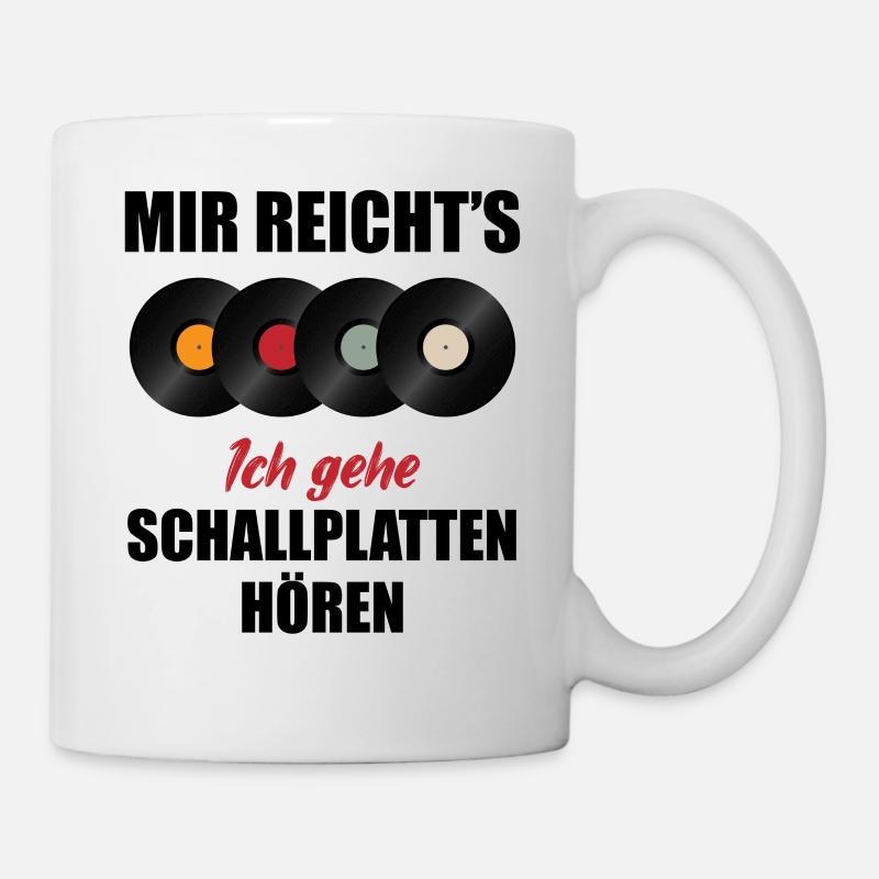Schallplatte Vinyl Plattenspieler DJ Geschenk - Tasse - Weiß