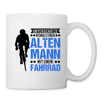 Fahrrad Alter Mann Radfahrer BMX Radsportler - Tasse - Weiß - Rechts